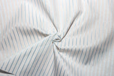 White & Blue Formal Satin Stripe Fabric