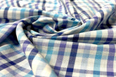 Multiple Blue Gingham Check Cotton Fabric