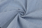 White & Blue Formal Small Gingham Check Cotton Fabric