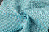 Turquoise & White Mini Houndstooth Cotton Fabric