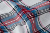 White & Red Tarton Light Weight Twill Check