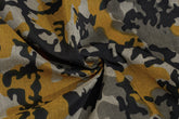 Yellow & Black on Melange Military Print Lycra Fabric