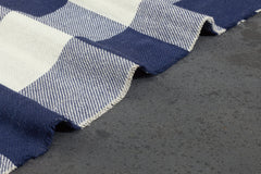 Royal Blue & White Tom Tom Reversible Double Cloth Fabric