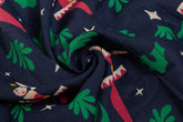Navy Modal Doll Print Viscose Fabric
