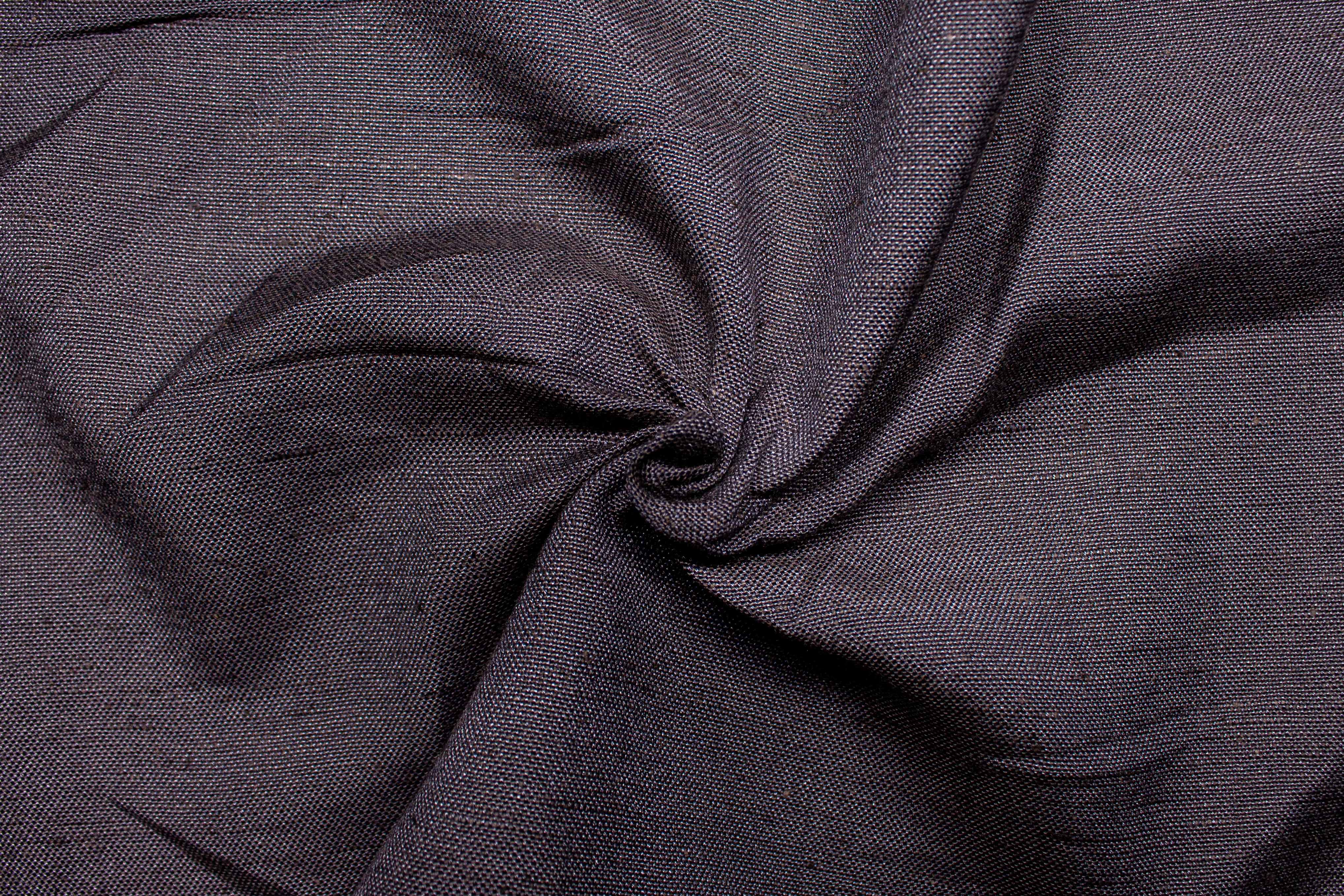 Dark Grey Plain Viscose Linen Fabric