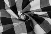 White & Black Tom Tom Tom Tom Check Cotton Fabric
