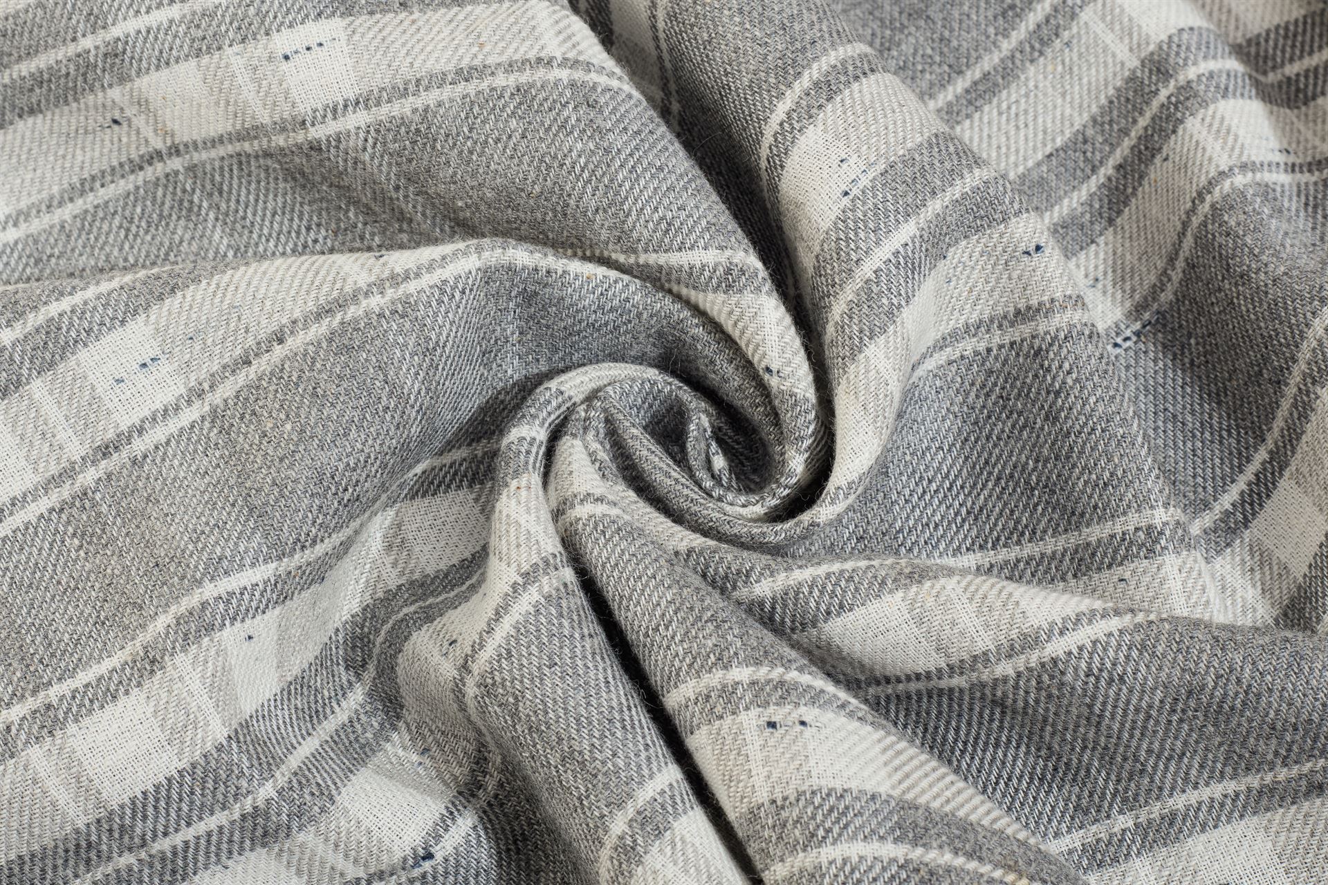 Melange Grey Twill Check Cotton Fabric