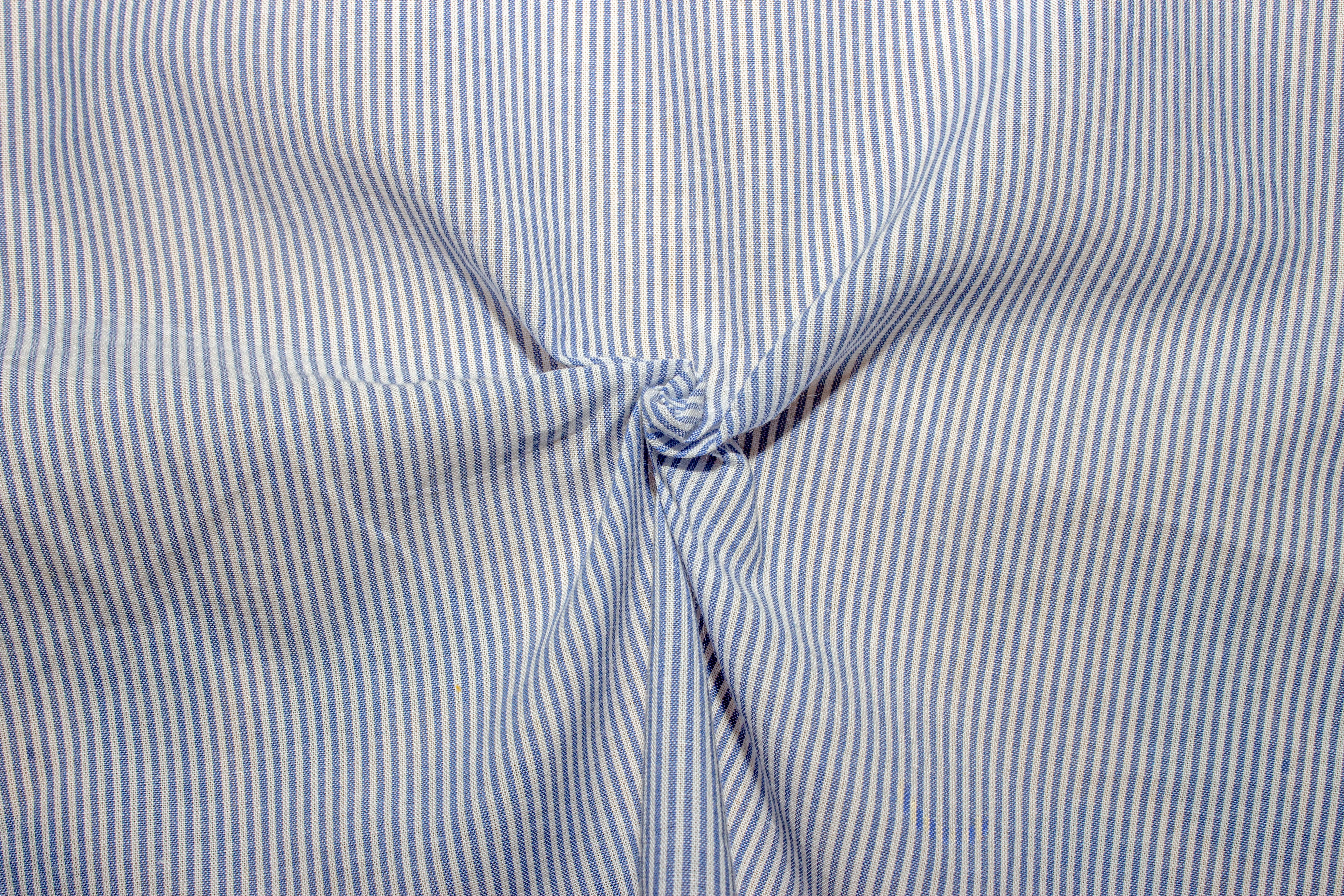 Royal Blue & White Pin Stripe Cotton Fabric
