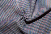 White & Blue Formal Satin Stripe Fabric