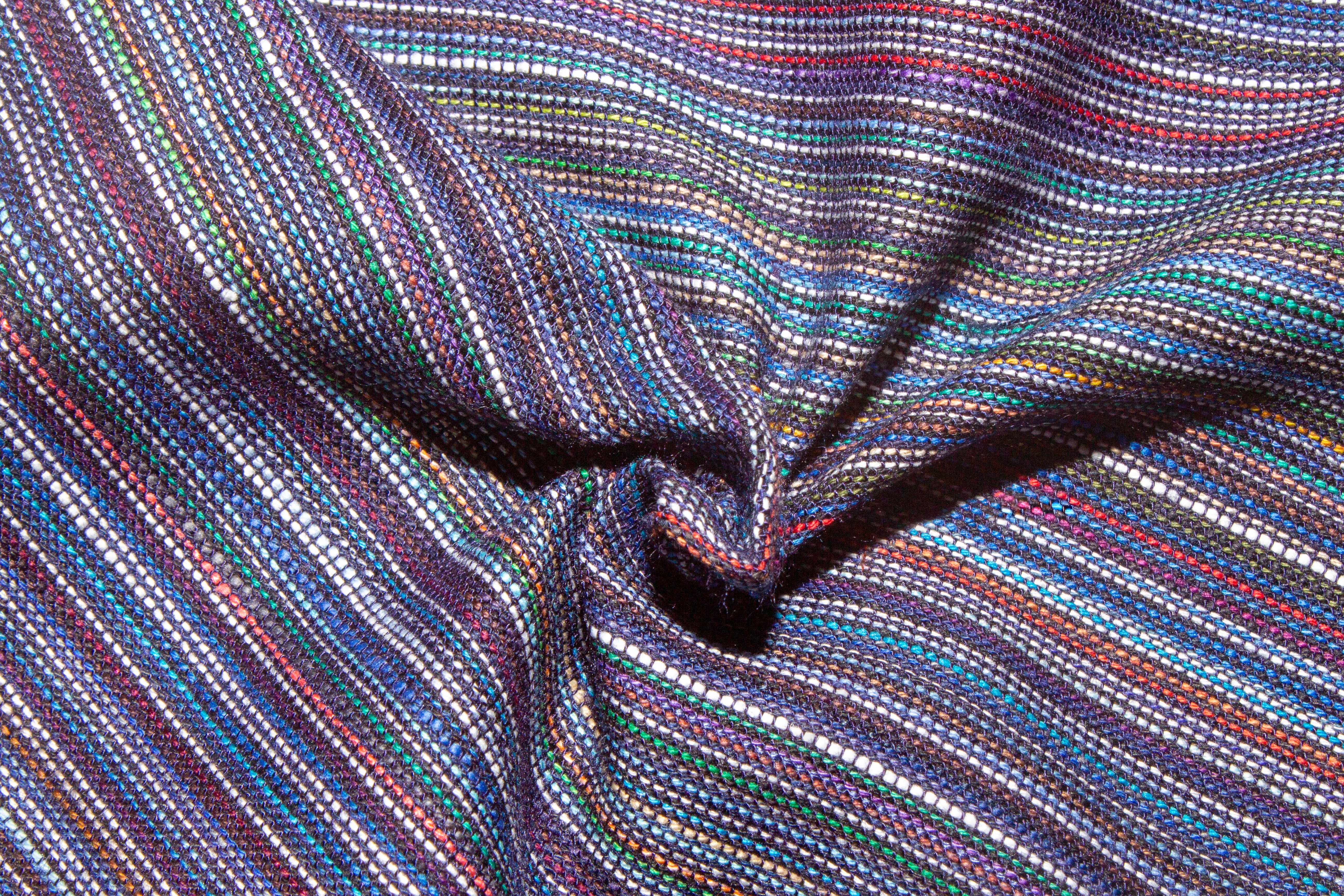 Blue Viscose Dobby Stripe Cotton Fabric