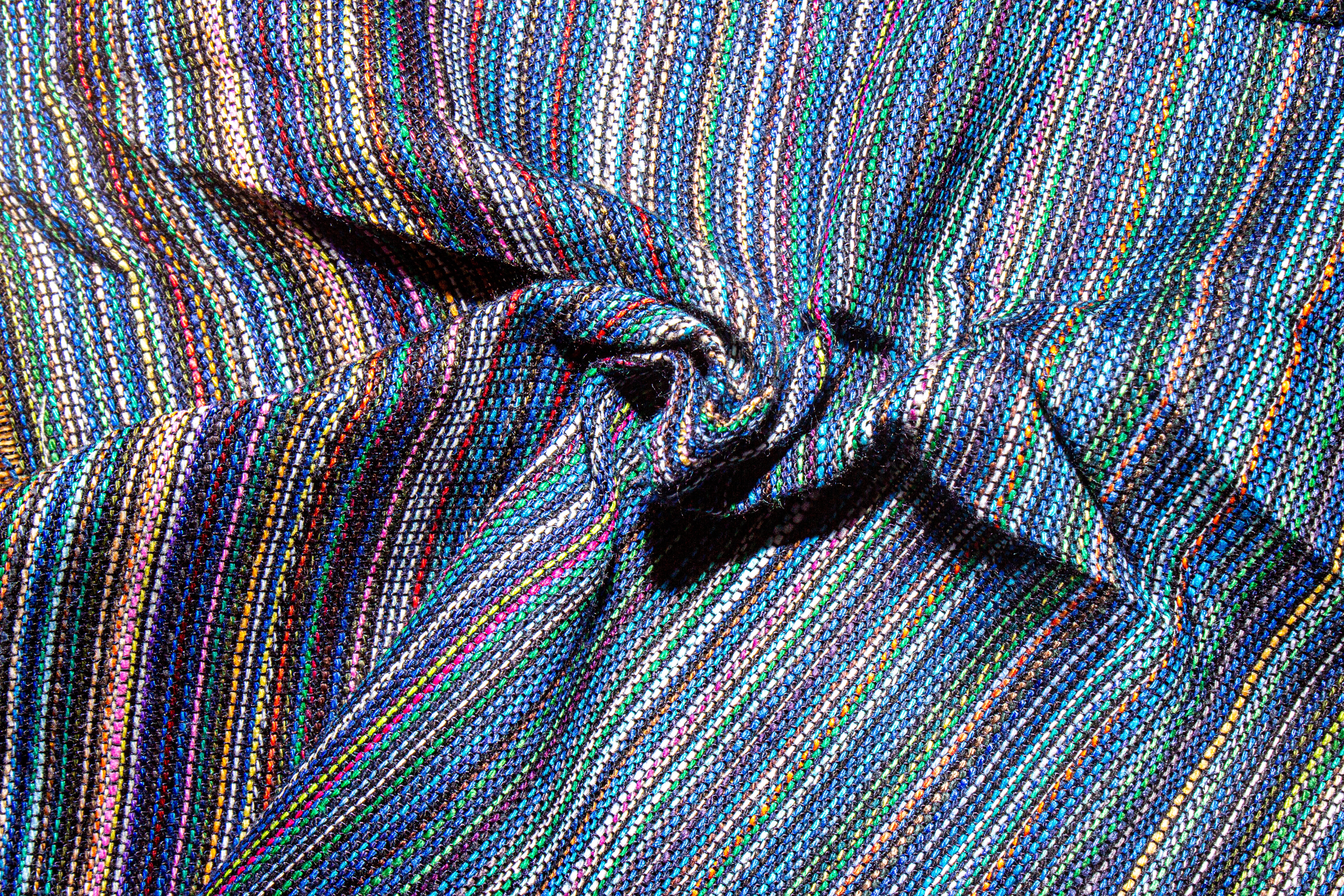 Peacock Colours Viscose Dobby Stripe Cotton Fabric