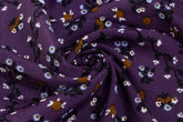 Purple Floral Print Viscose Crepe Fabric