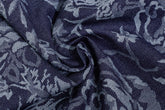 Indigo Cotton Denim Floral Jacquard Lycra