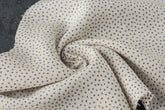 Cream & Navy Dot Print Viscose Rayon Fabric