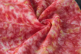 Orange Droplet Tie Dye Print Viscose Rayon Fabric
