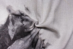 Black & White Tie Dye Print Viscose Linen Fabric