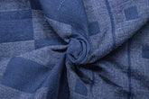 Navy Grey Geometric Engineering Reversible Double Cloth Fabric