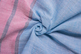 Light Blue Reversible Engineering Stripe Double Cloth Fabric