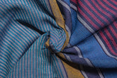 Romar Blue Reversible Engineering Stripe Double Cloth Fabric