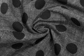 Charcoal Polka on Indigo Cotton Chambray Denim Chambray Fabric