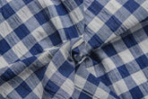 Navy Blue Light Weight Crush Gingham Gingham Check Cotton Fabric