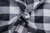 Black & White Voile Tom Tom Check Cotton Fabric