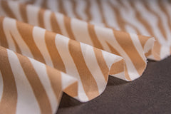 Beige & White Tiger Print Poly Viscose Fabric