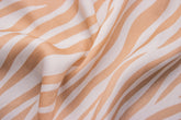 Beige & White Tiger Print Poly Viscose Fabric
