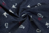 Cotton Silky Denim Discharge Sports Print