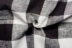 Black/White Tom Tom Check Cotton Linen Fabric
