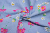 Cotton Lycra Blue Floral Print