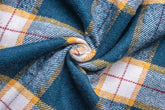 Recycled Green Heavy Twill Check Cotton Fabric