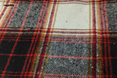 Red & White Recycled Heavy Twill Tartan Check Cotton Fabric