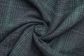 Recycled Bottle Green Heavy Twill Check Cotton Fabric