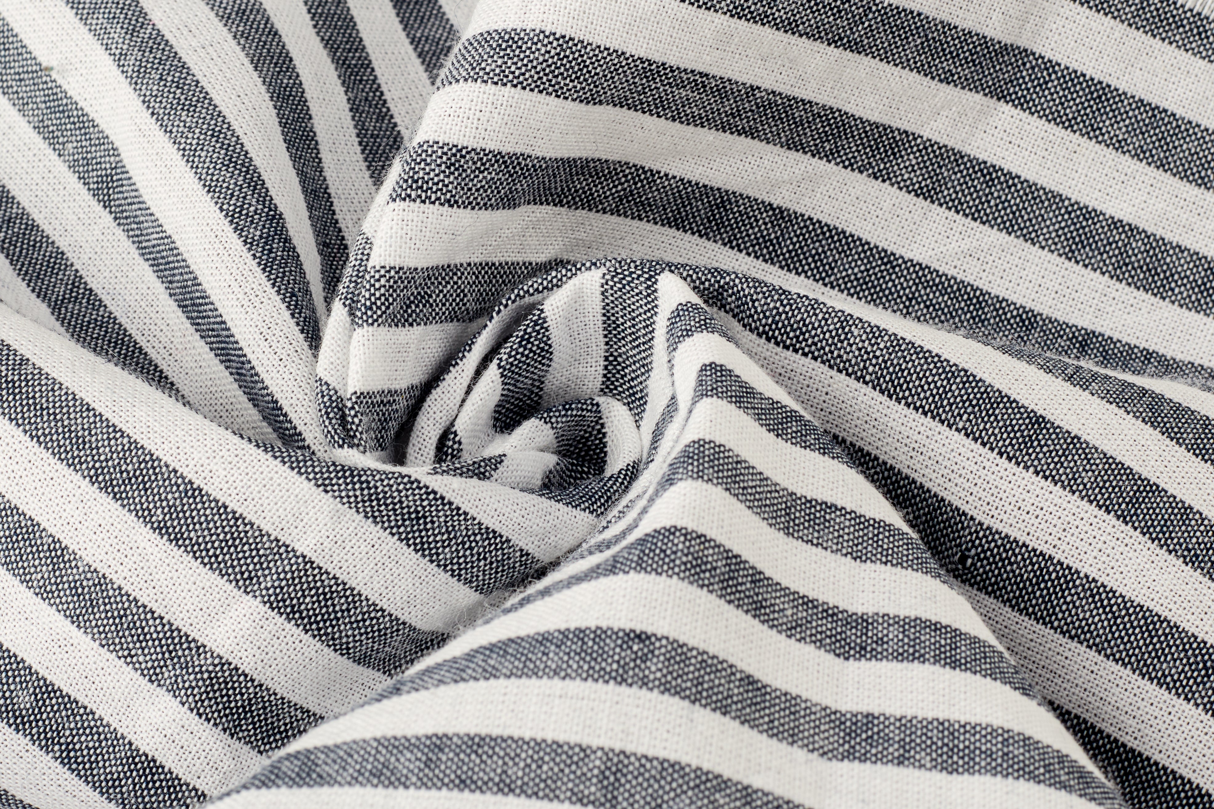 Navy & White Candy Stripe Cotton Fabric