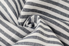 Navy & White Candy Stripe Cotton Fabric