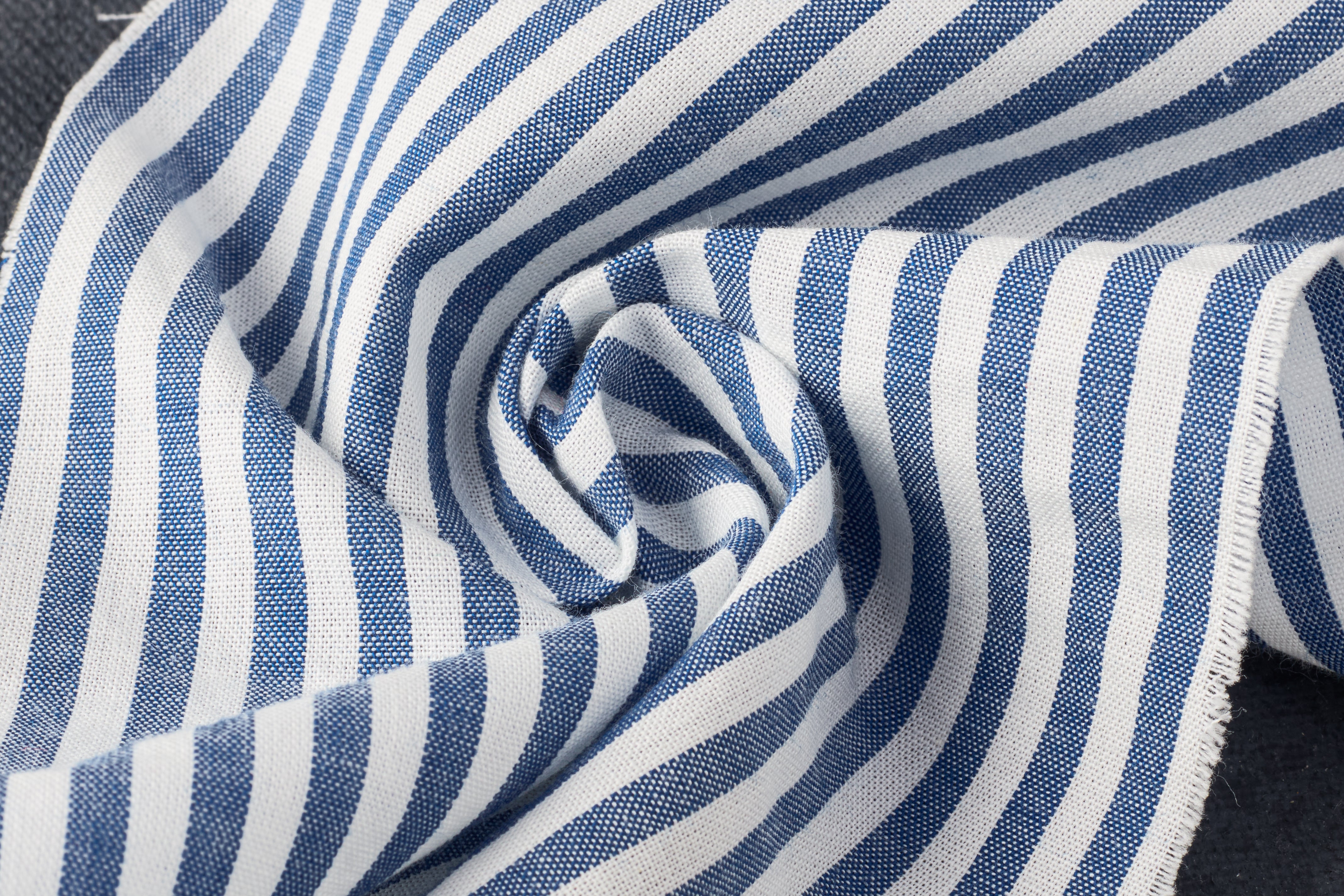 Royal Blue Pin Stripe Cotton Fabric