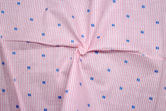 Pink & White Geometric Poplin Print Stripe Cotton Fabric