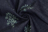 Indigo Cotton Silky Denim Floral Print
