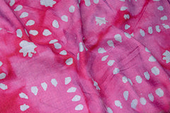 Rani Pink Voile Batik on Check Paisley Print Cotton Fabric