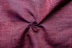 Maroon Lurex Stripe Remi Linen Fabric