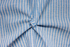 Blue Pin Stripe Cotton Linen Fabric