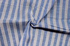 Blue Candy Stripe Cotton Linen Fabric