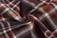 Brown Twill Check Herringbone Flannel Fabric