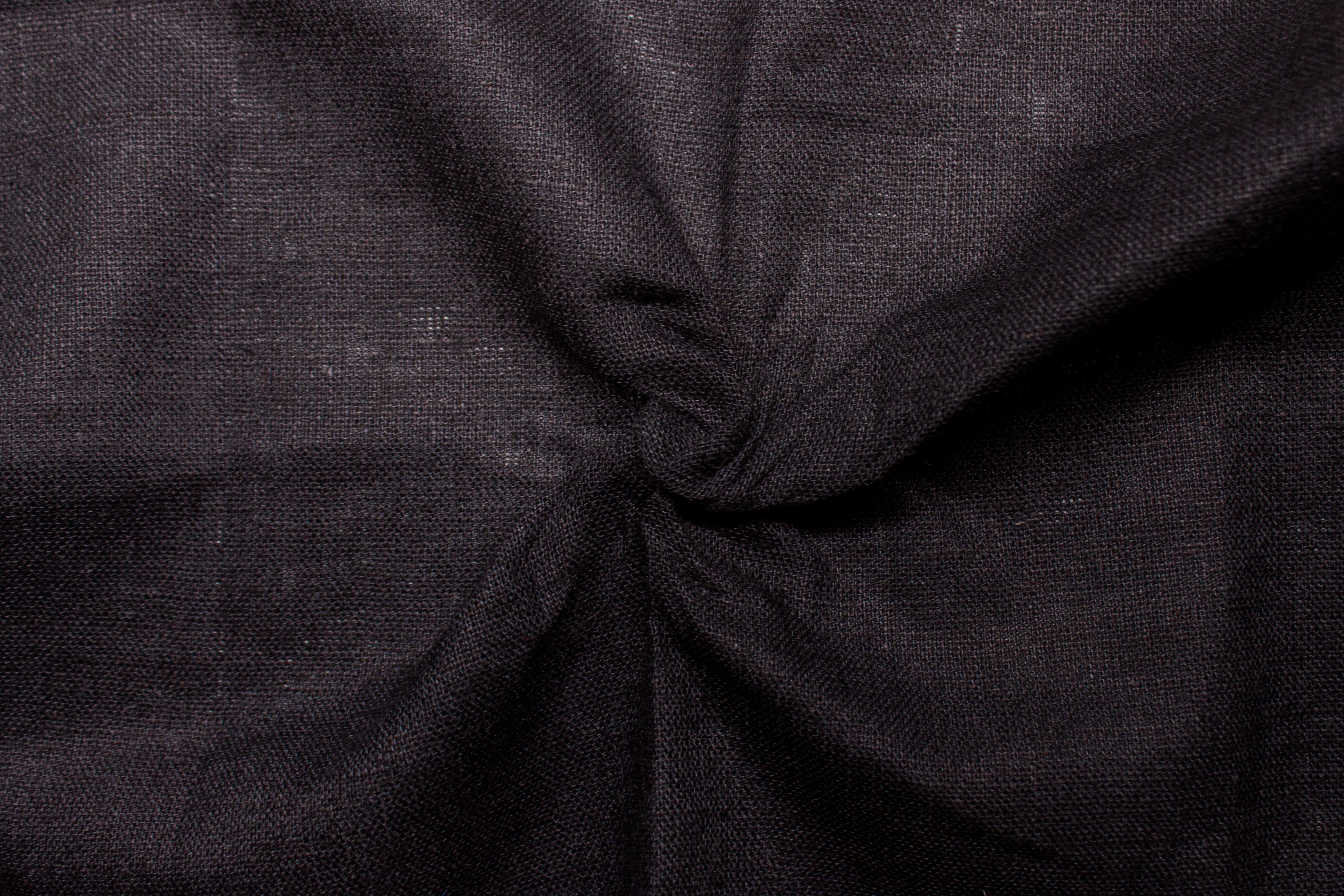 Navy Plain Cotton Linen Fabric