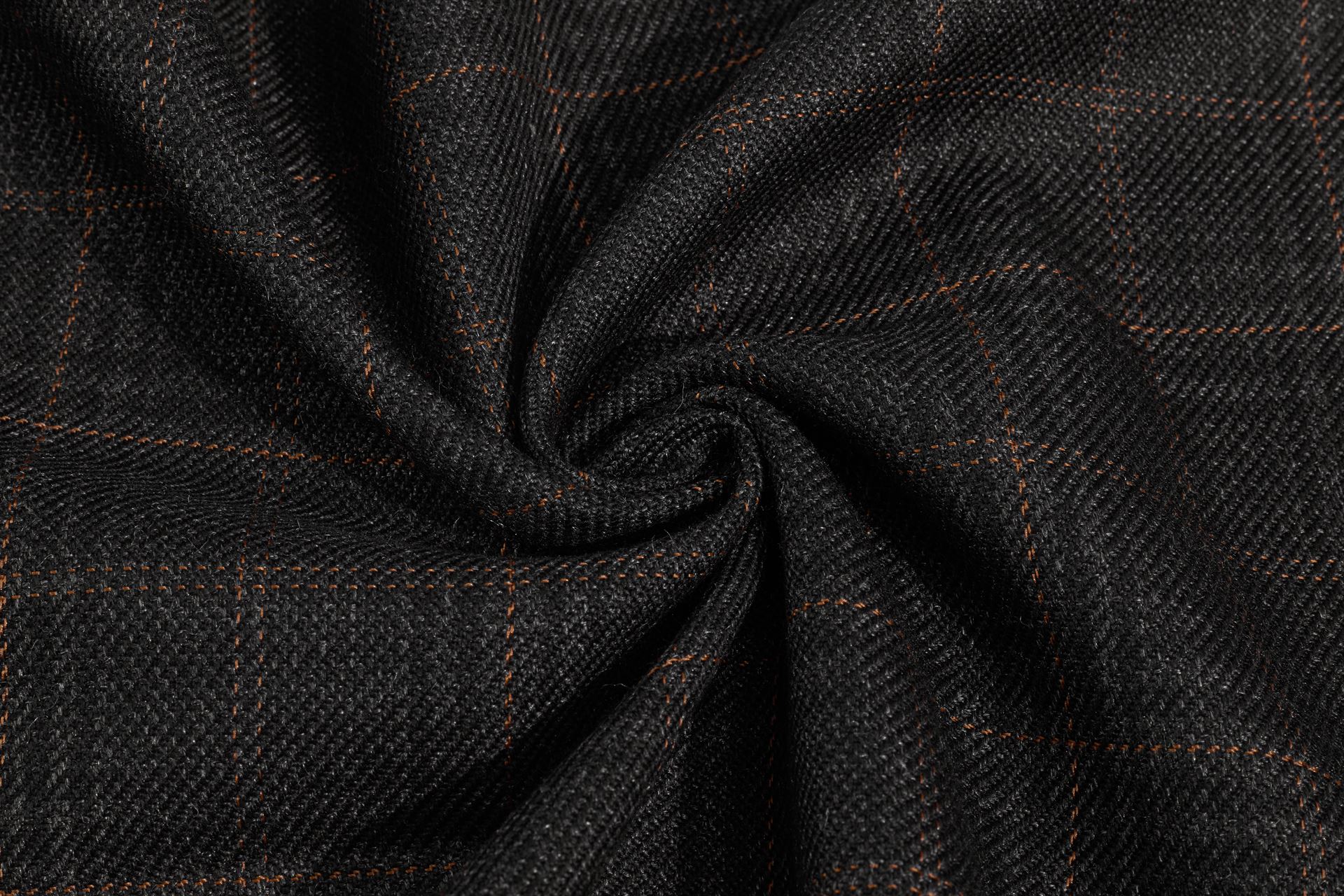 Brown & Black Premium Check Suiting Fabric