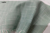 Pastel Green Houndstooth Cotton Linen Fabric