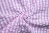 Cotton Purple Pink Seersucker Gingham