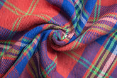 Cotton Blue & Green Reversible Twill Check Double Cloth Fabric