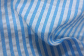 Turquoise Recycled Seersucker Pinstripe Fabric